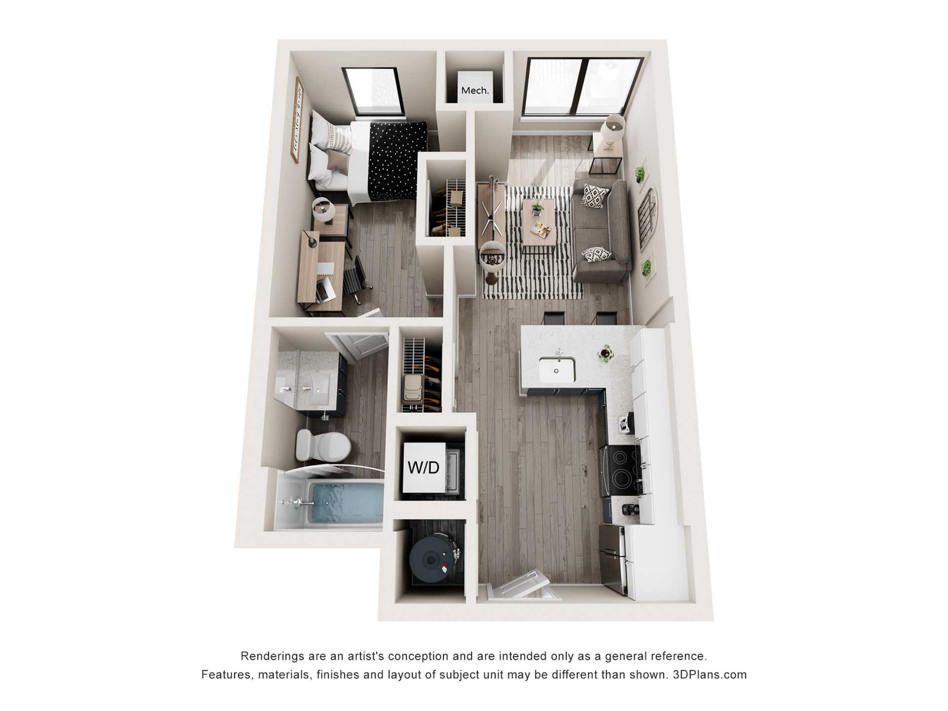 Arch - 1x1 Floor plan