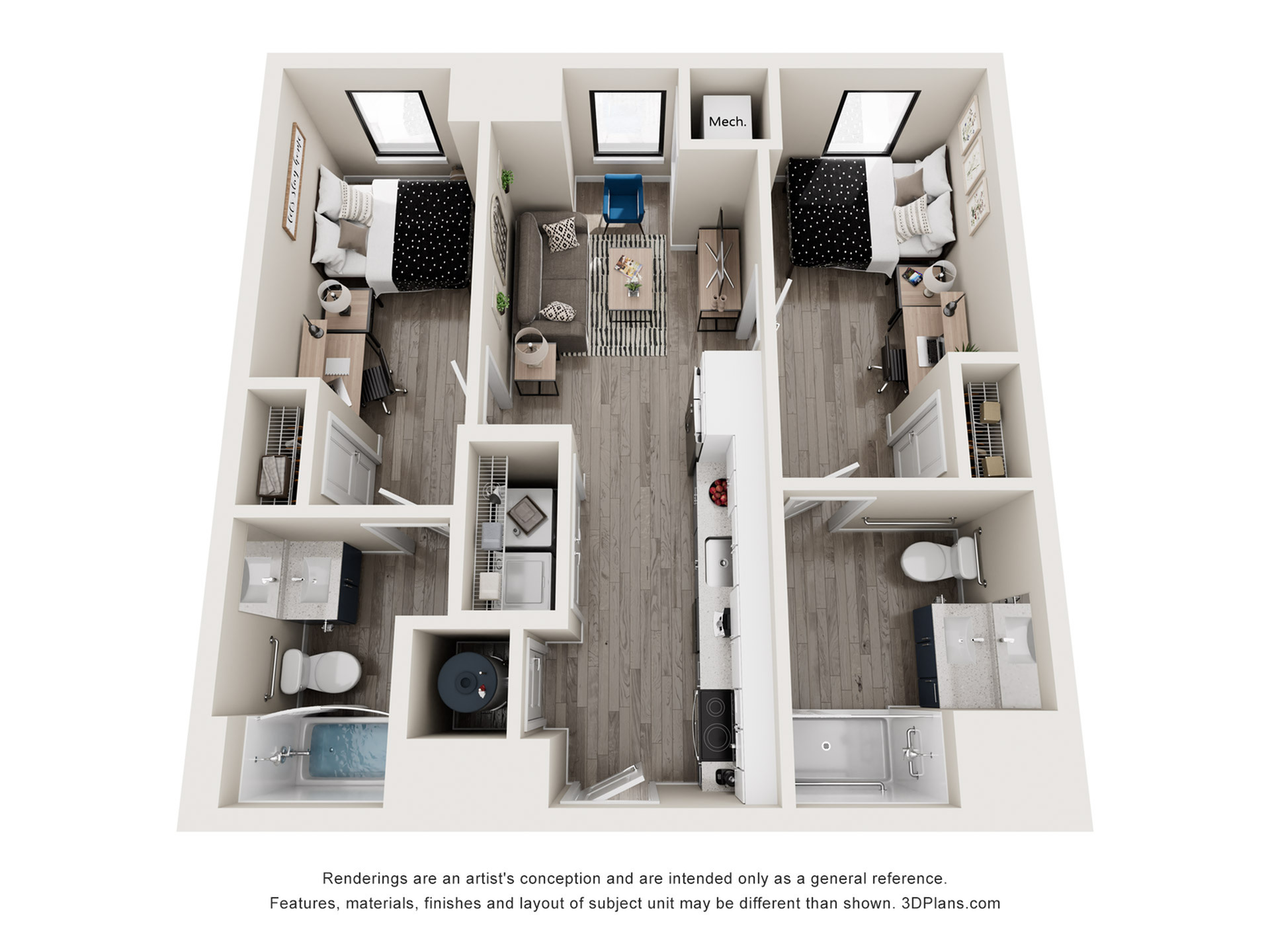 Catharine - 2x2 Floor plan