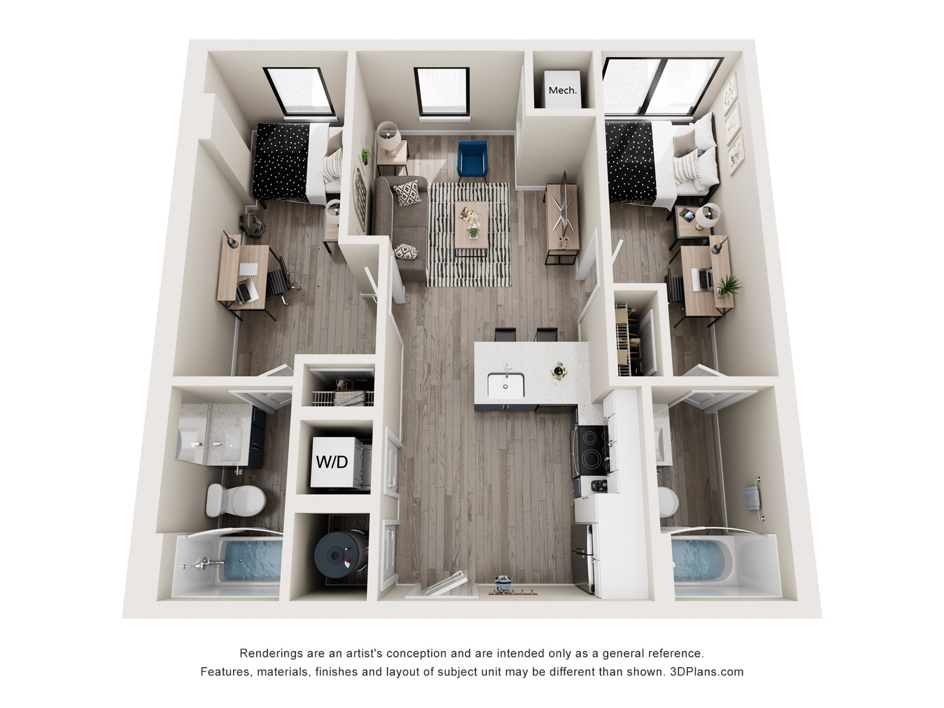 Chestnut - 2x2 Floor plan
