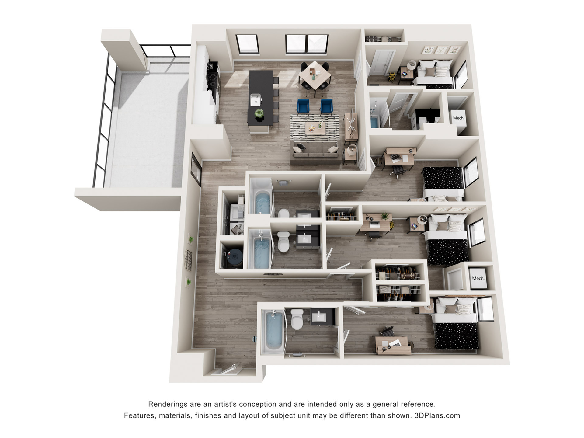 North - 4x4 Floor plan