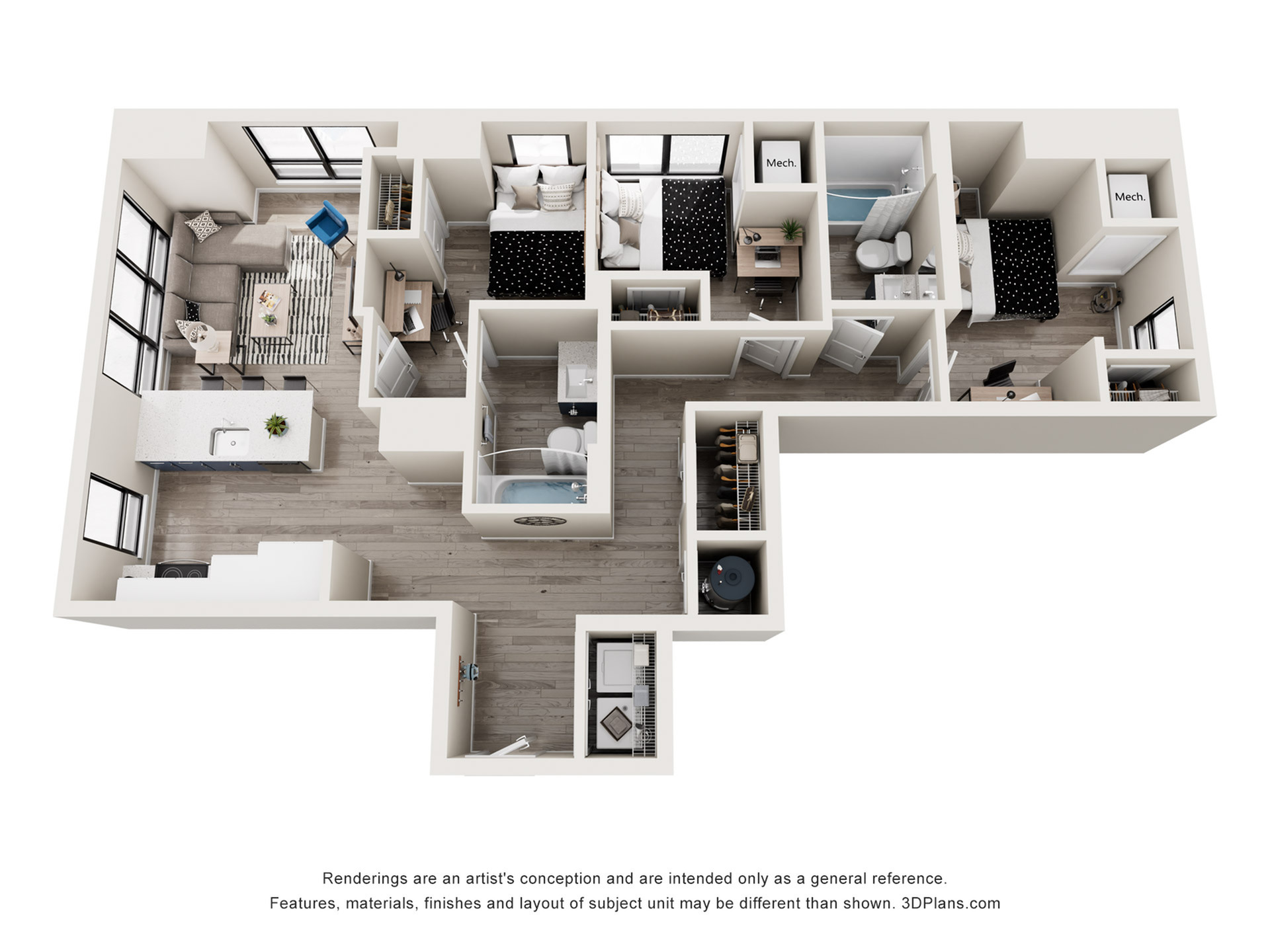 Locust - 3x2 Floor plan